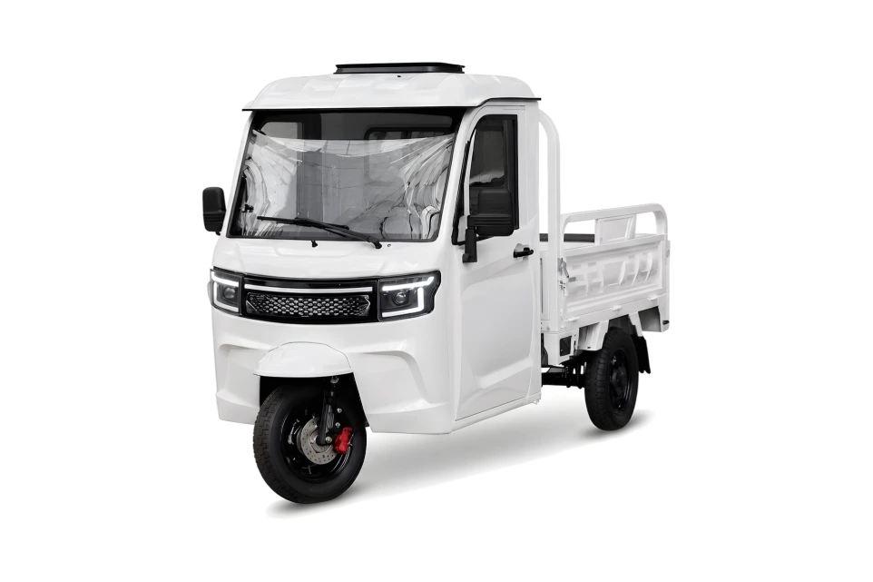 Hvid luxcap pickup kabinescooter med store bremser